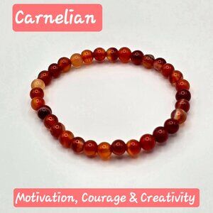 6 mm Carnelian Bracelet – Motivation, Courage & Creative Spark